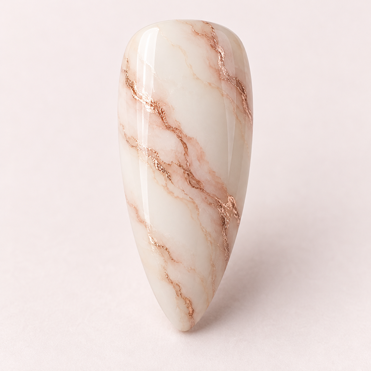 One Rose Gold Marble concept nail