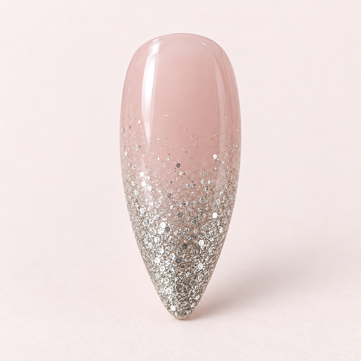 One Silver Sparkle concept nail